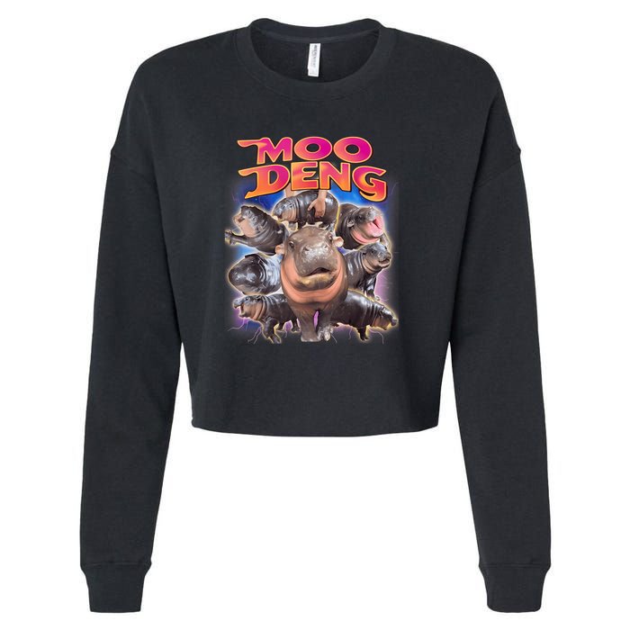 Moo Deng Baby Hippo Cropped Pullover Crew
