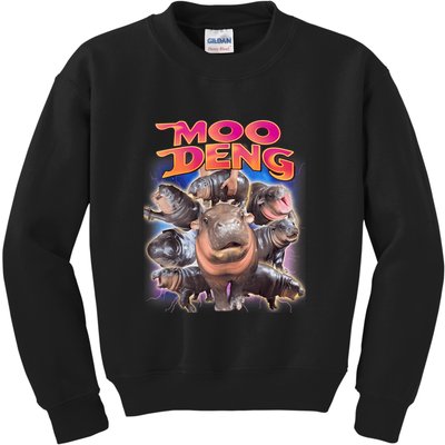 Moo Deng Baby Hippo Kids Sweatshirt