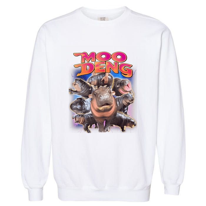 Moo Deng Baby Hippo Garment-Dyed Sweatshirt