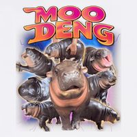 Moo Deng Baby Hippo Garment-Dyed Sweatshirt