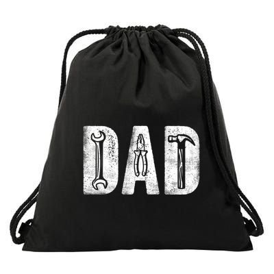 Mechanic Dad Birthday Classic Bold Font Repairman Daddy Drawstring Bag