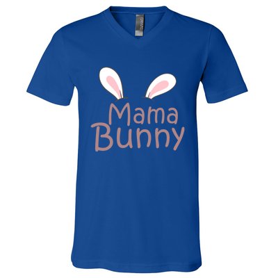 Mama Daddy Bunny Easter Day Dad Pregnant Mom Matching Couple Gift V-Neck T-Shirt