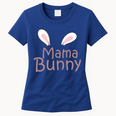 Mama Daddy Bunny Easter Day Dad Pregnant Mom Matching Couple Gift Womens T-Shirt