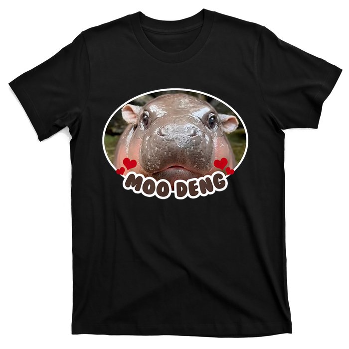 Moo Deng Bouncy Pig In Thai Picture The Cute Baby Hippo T-Shirt