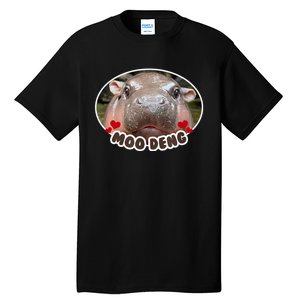 Moo Deng Bouncy Pig In Thai Picture The Cute Baby Hippo Tall T-Shirt