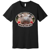 Moo Deng Bouncy Pig In Thai Picture The Cute Baby Hippo Premium T-Shirt