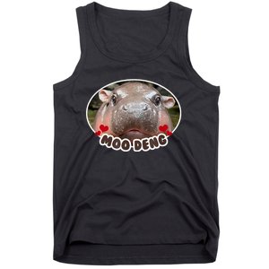 Moo Deng Bouncy Pig In Thai Picture The Cute Baby Hippo Tank Top