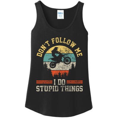 Motocross Dirt Bike Retro Vintage Ladies Essential Tank