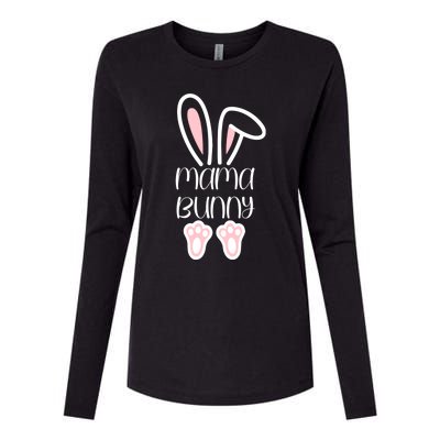 Mama Daddy Bunny Easter Day Dad Pregnant Mom Matching Couple Gift Womens Cotton Relaxed Long Sleeve T-Shirt