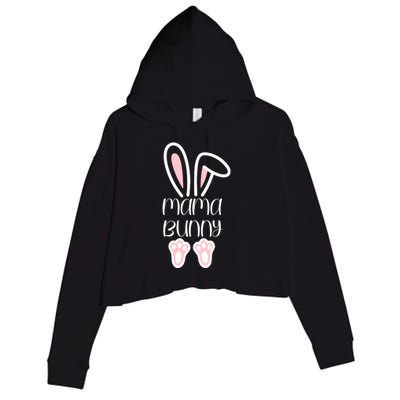 Mama Daddy Bunny Easter Day Dad Pregnant Mom Matching Couple Gift Crop Fleece Hoodie