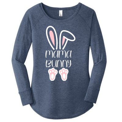 Mama Daddy Bunny Easter Day Dad Pregnant Mom Matching Couple Gift Women's Perfect Tri Tunic Long Sleeve Shirt