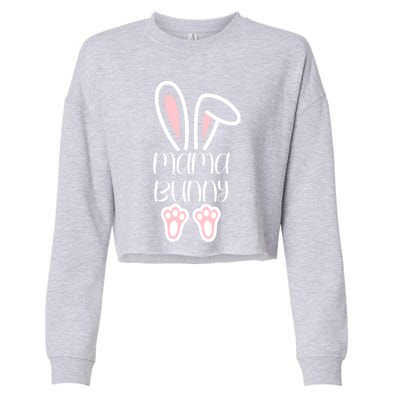 Mama Daddy Bunny Easter Day Dad Pregnant Mom Matching Couple Gift Cropped Pullover Crew