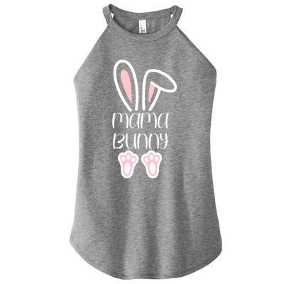 Mama Daddy Bunny Easter Day Dad Pregnant Mom Matching Couple Gift Women's Perfect Tri Rocker Tank