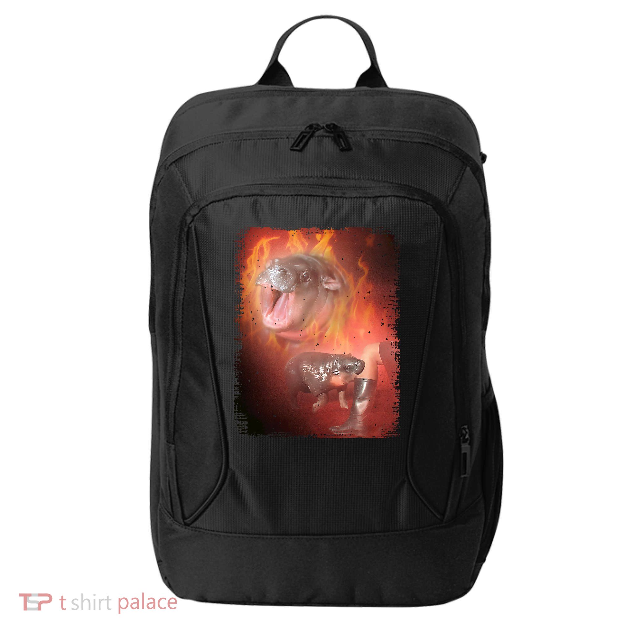 Moo Deng Bouncy Pig In Thai Fire Picture The Cute Baby Hippo City Backpack