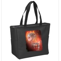 Moo Deng Bouncy Pig In Thai Fire Picture The Cute Baby Hippo Zip Tote Bag