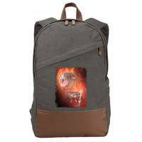 Moo Deng Bouncy Pig In Thai Fire Picture The Cute Baby Hippo Cotton Canvas Backpack