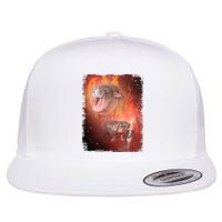 Moo Deng Bouncy Pig In Thai Fire Picture The Cute Baby Hippo Flat Bill Trucker Hat