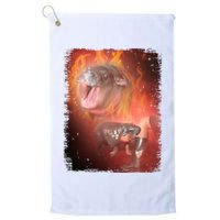 Moo Deng Bouncy Pig In Thai Fire Picture The Cute Baby Hippo Golf Towel