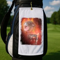 Moo Deng Bouncy Pig In Thai Fire Picture The Cute Baby Hippo Golf Towel