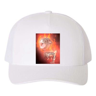 Moo Deng Bouncy Pig In Thai Fire Picture The Cute Baby Hippo Yupoong Adult 5-Panel Trucker Hat