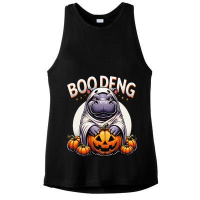 Moo Deng Baby Hippo Moo Deng Costume For Boo Deng Halloween Ladies PosiCharge Tri-Blend Wicking Tank