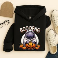 Moo Deng Baby Hippo Moo Deng Costume For Boo Deng Halloween Hoodie