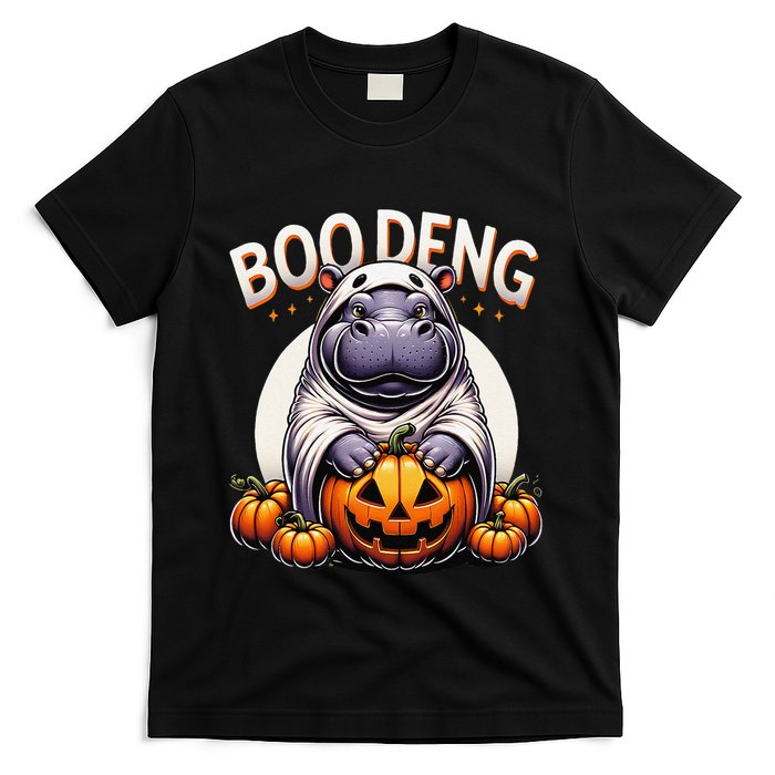Moo Deng Baby Hippo Moo Deng Costume For Boo Deng Halloween T-Shirt