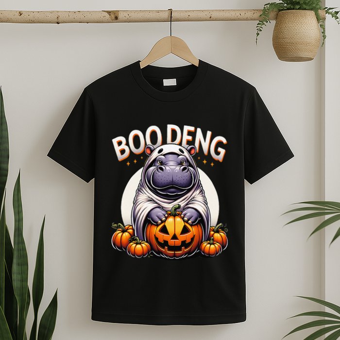 Moo Deng Baby Hippo Moo Deng Costume For Boo Deng Halloween T-Shirt