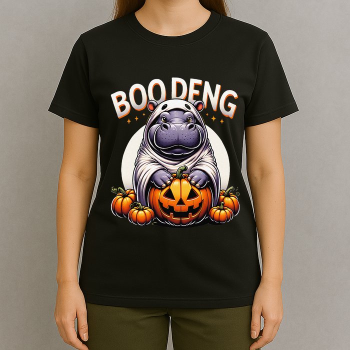 Moo Deng Baby Hippo Moo Deng Costume For Boo Deng Halloween T-Shirt