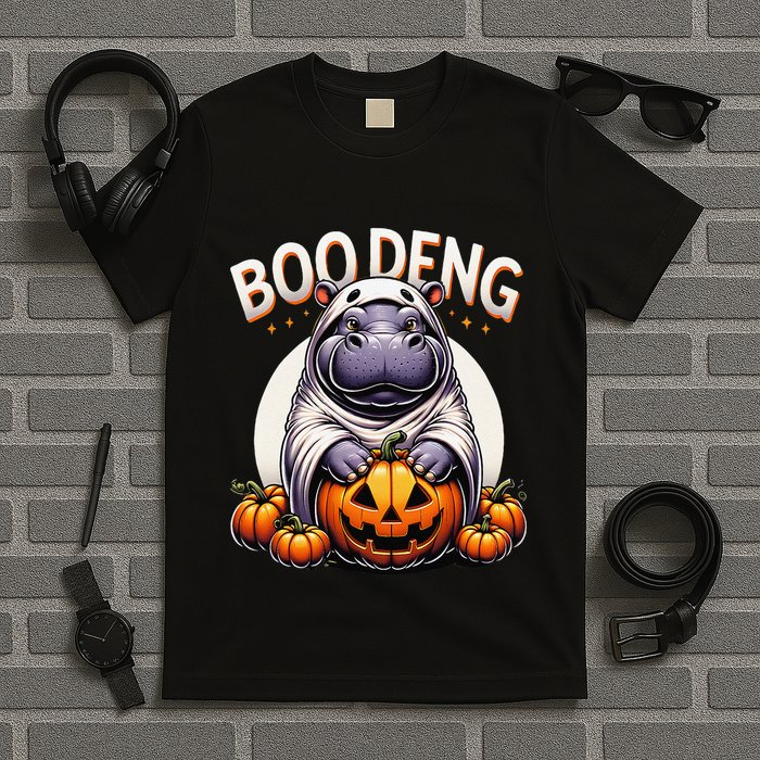 Moo Deng Baby Hippo Moo Deng Costume For Boo Deng Halloween T-Shirt