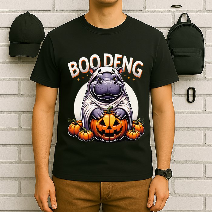 Moo Deng Baby Hippo Moo Deng Costume For Boo Deng Halloween T-Shirt