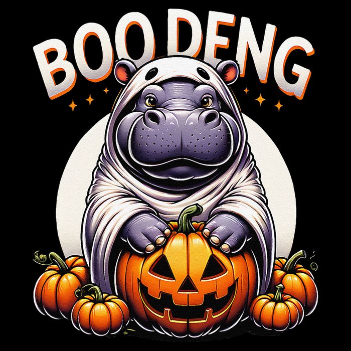 Moo Deng Baby Hippo Moo Deng Costume For Boo Deng Halloween T-Shirt