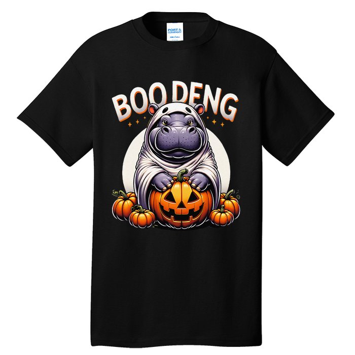 Moo Deng Baby Hippo Moo Deng Costume For Boo Deng Halloween Tall T-Shirt