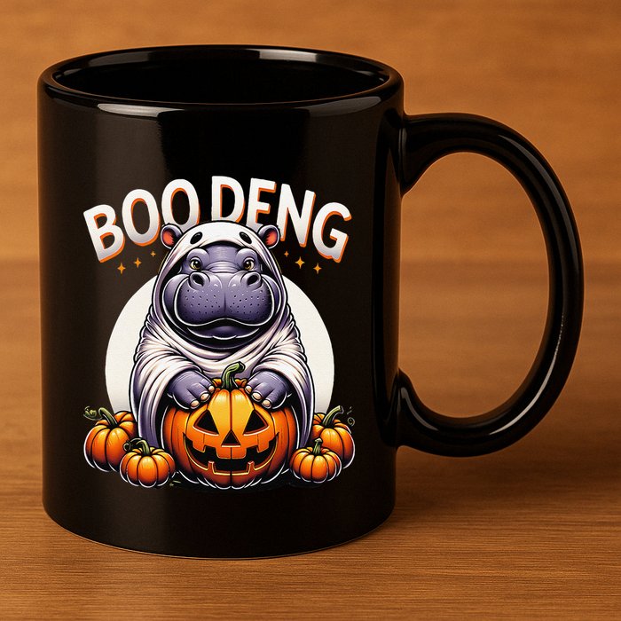 Moo Deng Baby Hippo Moo Deng Costume For Boo Deng Halloween 11oz C Handle Ceramic Mug