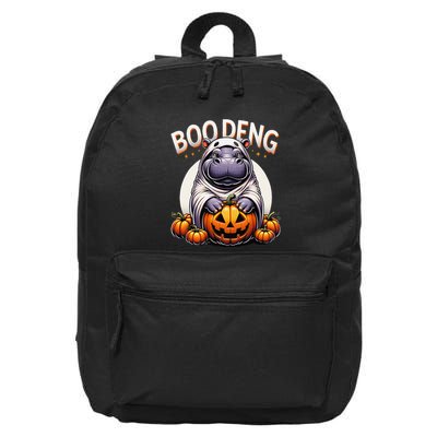 Moo Deng Baby Hippo Moo Deng Costume For Boo Deng Halloween 16 in Basic Backpack