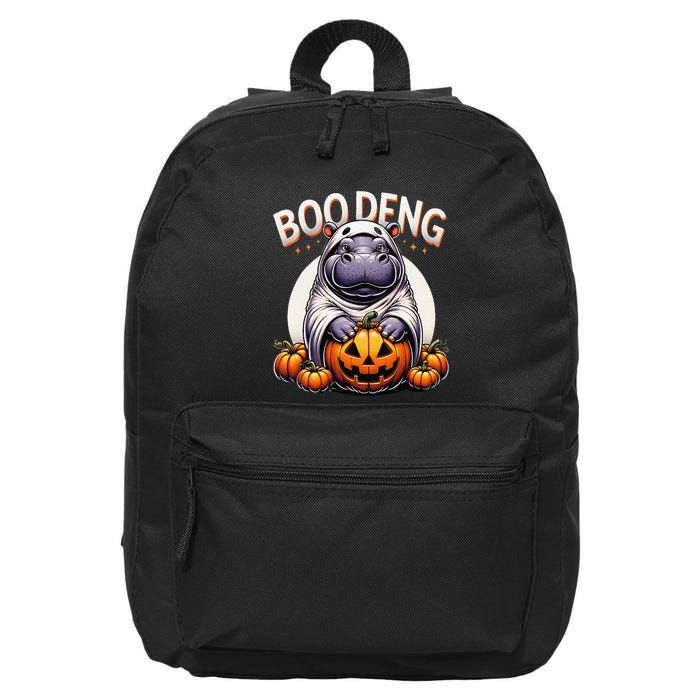 Moo Deng Baby Hippo Moo Deng Costume For Boo Deng Halloween 16 in Basic Backpack