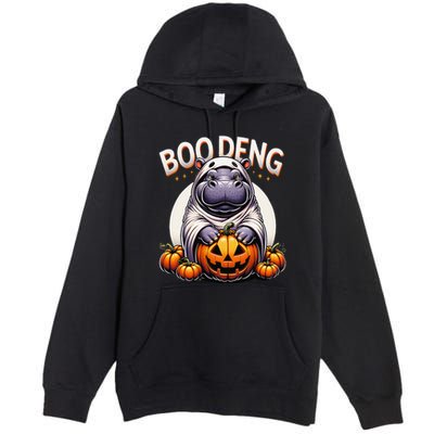 Moo Deng Baby Hippo Moo Deng Costume For Boo Deng Halloween Premium Pullover Hoodie