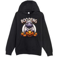 Moo Deng Baby Hippo Moo Deng Costume For Boo Deng Halloween Premium Pullover Hoodie