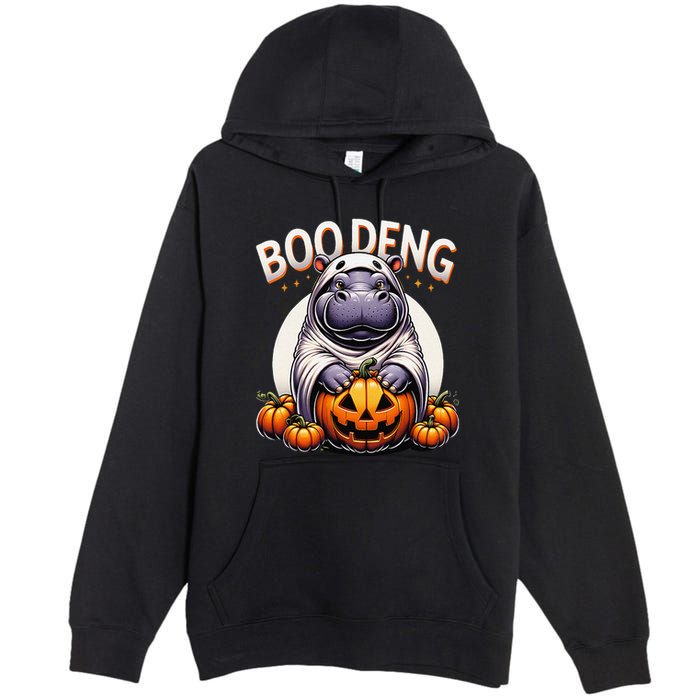 Moo Deng Baby Hippo Moo Deng Costume For Boo Deng Halloween Premium Pullover Hoodie