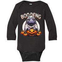 Moo Deng Baby Hippo Moo Deng Costume For Boo Deng Halloween Baby Long Sleeve Bodysuit