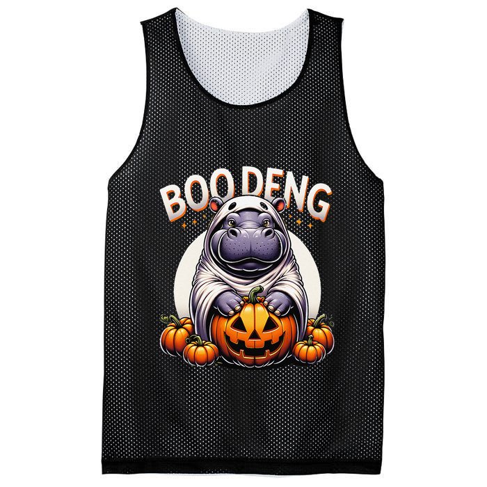Moo Deng Baby Hippo Moo Deng Costume For Boo Deng Halloween Mesh Reversible Basketball Jersey Tank