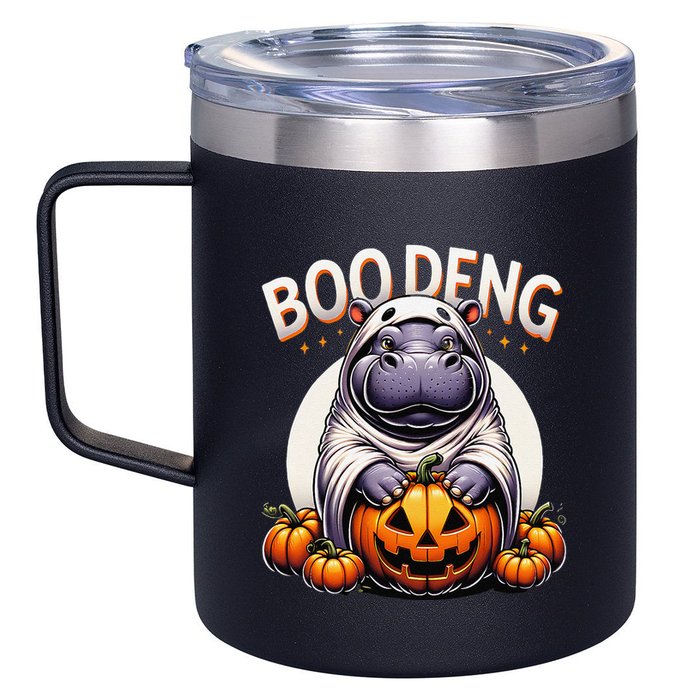 Moo Deng Baby Hippo Moo Deng Costume For Boo Deng Halloween 12oz Stainless Steel Coffee Mug