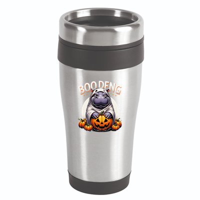 Moo Deng Baby Hippo Moo Deng Costume For Boo Deng Halloween 16oz Travel Tumbler