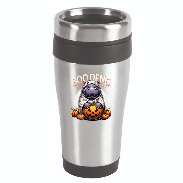 Moo Deng Baby Hippo Moo Deng Costume For Boo Deng Halloween 16oz Travel Tumbler