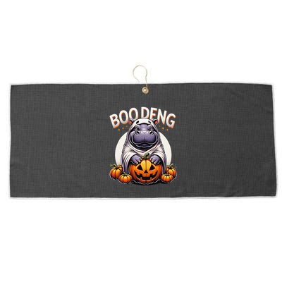 Moo Deng Baby Hippo Moo Deng Costume For Boo Deng Halloween Large Microfiber Waffle Golf Towel