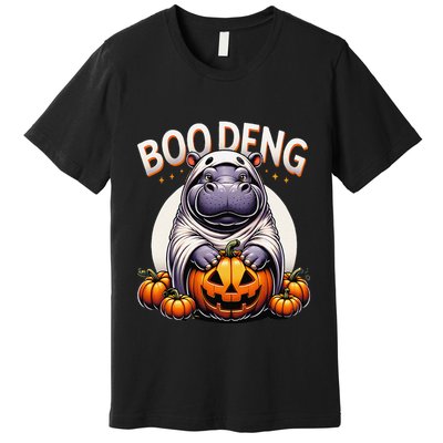 Moo Deng Baby Hippo Moo Deng Costume For Boo Deng Halloween Premium T-Shirt