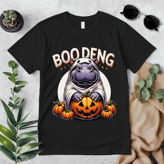Moo Deng Baby Hippo Moo Deng Costume For Boo Deng Halloween Premium T-Shirt