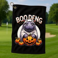 Moo Deng Baby Hippo Moo Deng Costume For Boo Deng Halloween Golf Towel