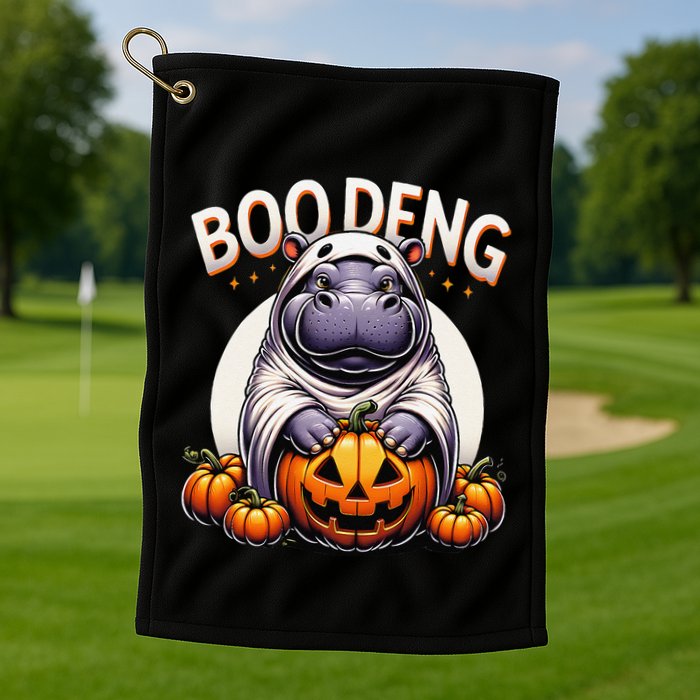 Moo Deng Baby Hippo Moo Deng Costume For Boo Deng Halloween Golf Towel