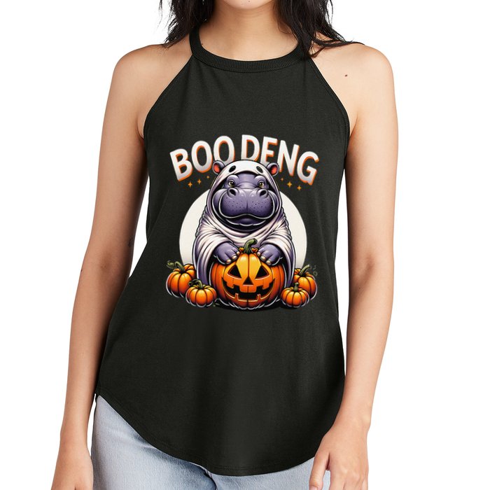 Moo Deng Baby Hippo Moo Deng Costume For Boo Deng Halloween Women's Perfect Tri Rocker Tank